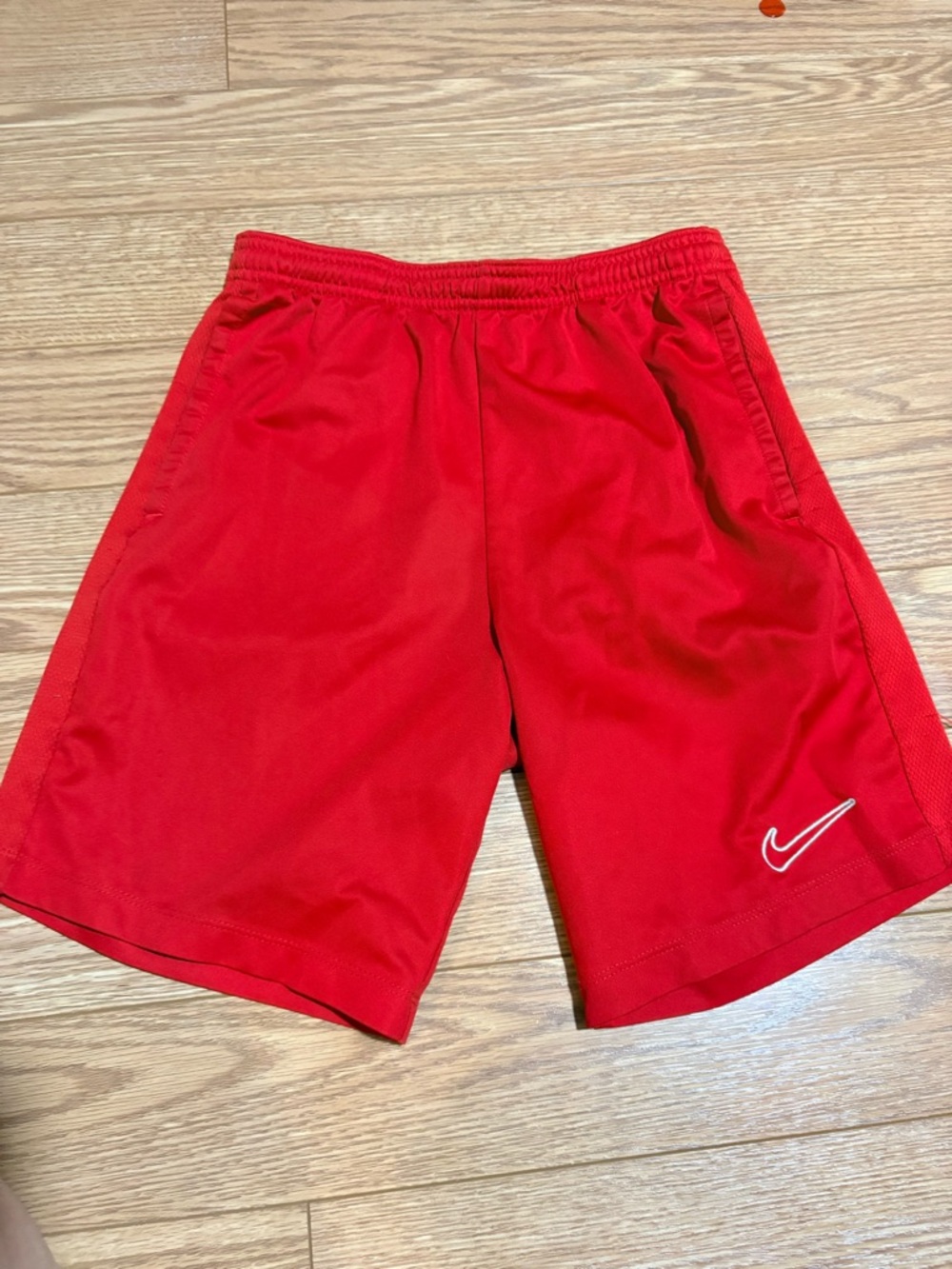 Nike Red youth boys Athletic Shorts with White Swoosh